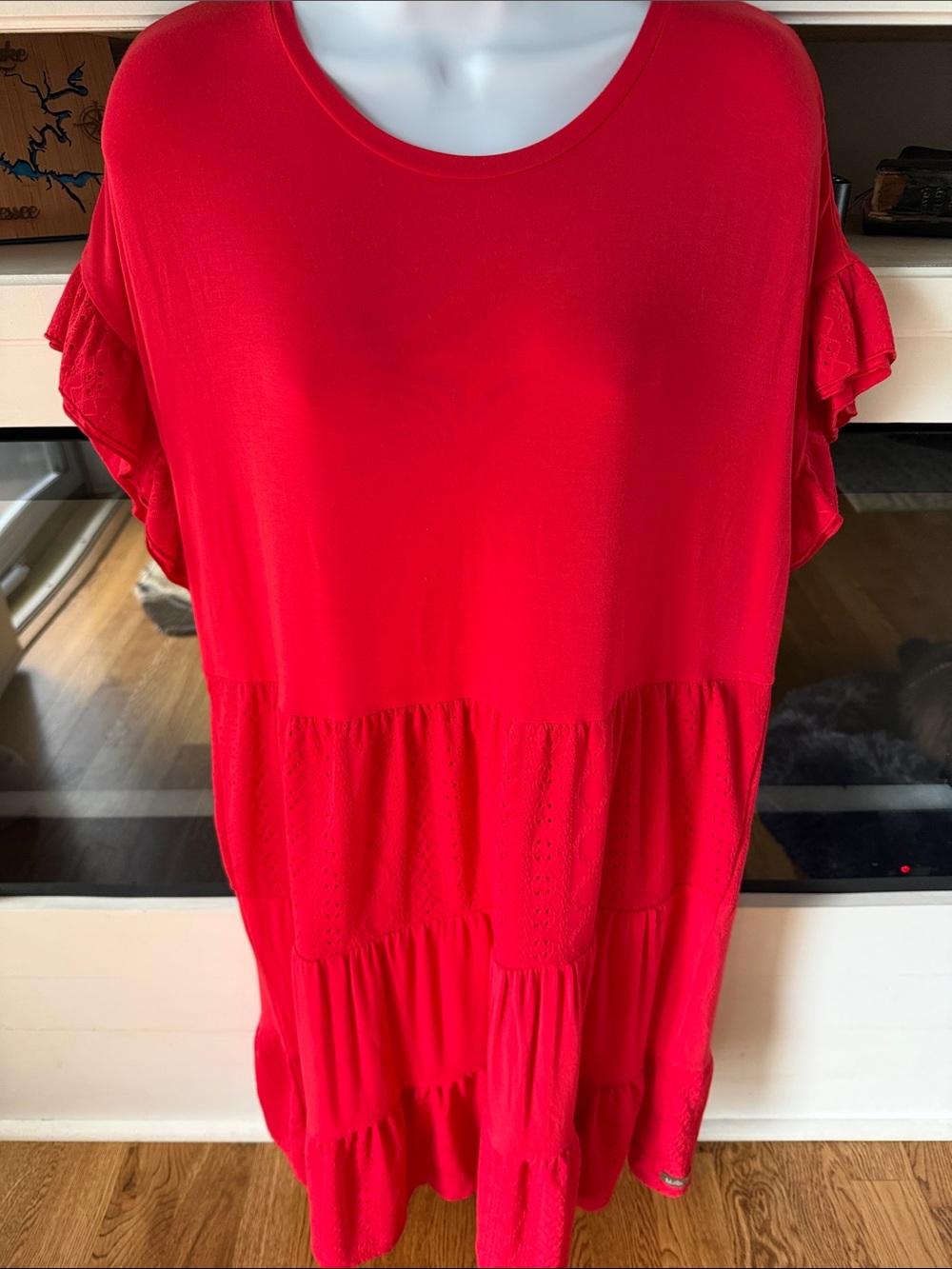 Matilda Jane Bright Red Tiered Midi Dress